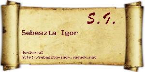Sebeszta Igor névjegykártya